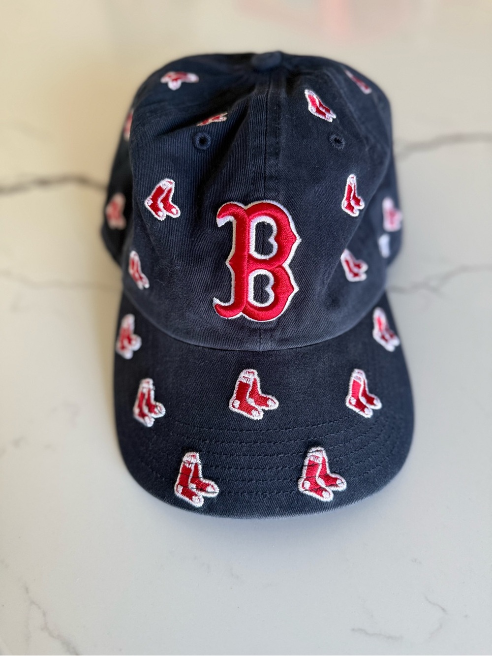 47 Brand, Boston Red Sox Navy Cap with Allover Red Sox Logo